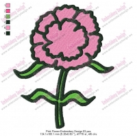 Pink Flower Embroidery Design 03